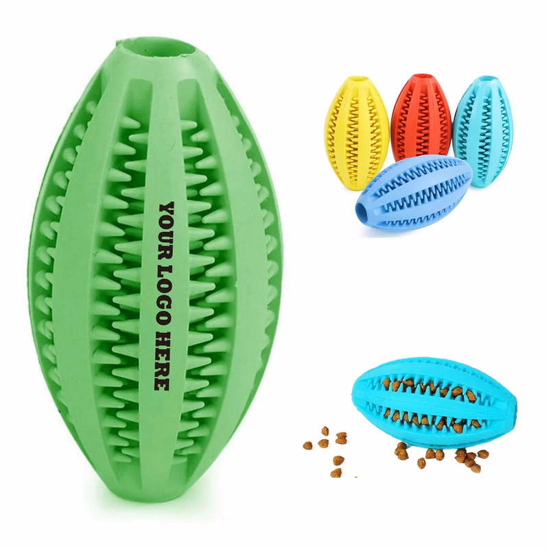 Football Shape Dog Treat Dispensing Chew Toys