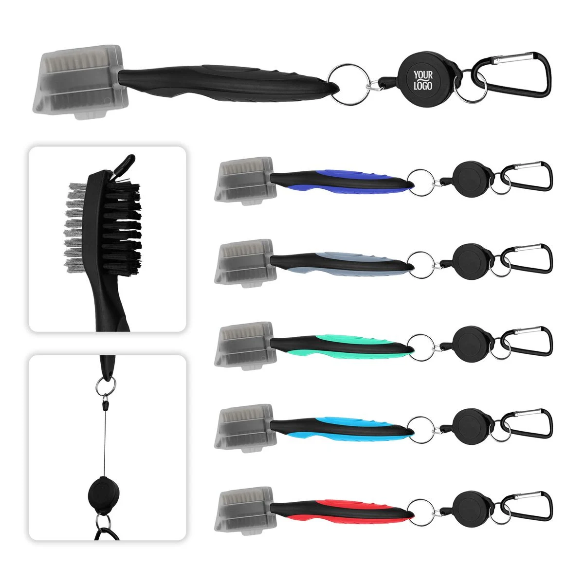 Retractable Lanyard Golf Club Cleaning Brush 1