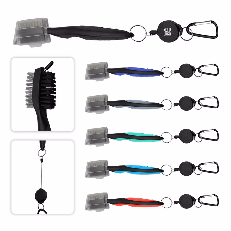 Retractable Lanyard Golf Club Cleaning Brush