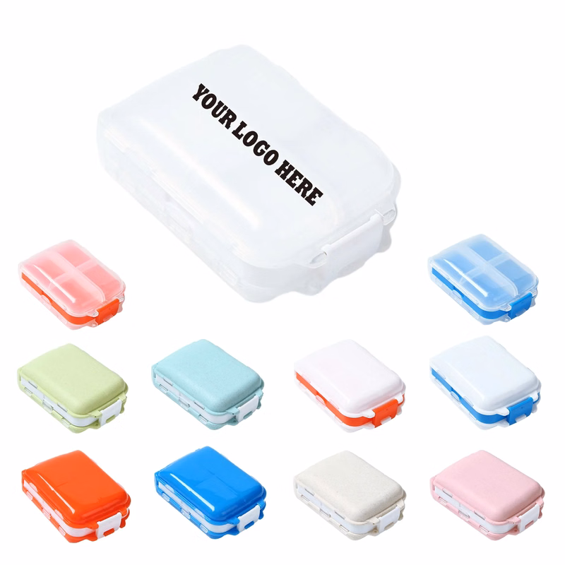 Portable Foldable 3-Layer 8-Compartment Pill Box MOQ 100PCS