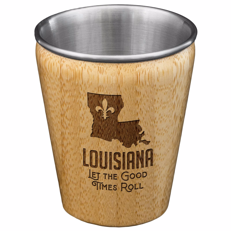 Louisiana State Bamboo and Stainless Steel Shot Glass