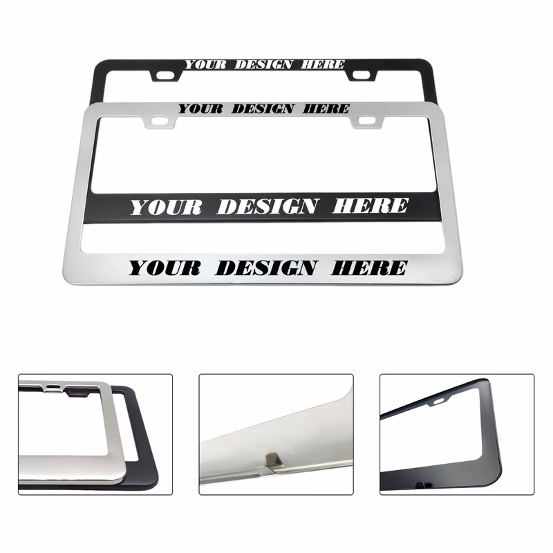 Weatherproof 2 Hole Aluminum License Plate Frame