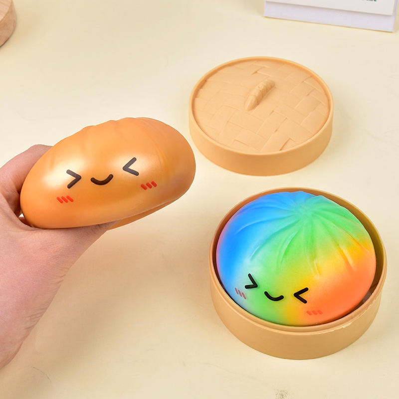 Colorful Bun Stress Relieving Squeeze Toy