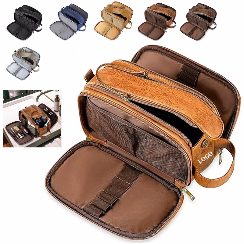 Men's Leather Storage Toiletry Bag