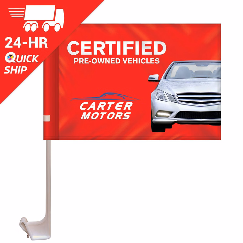 24 - Hour 7.5" x 10.5" Stationary Use Single Reverse KP Car Flag