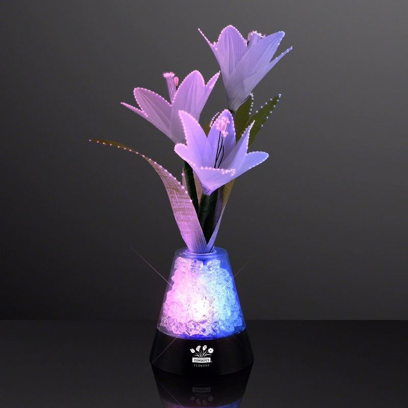 Usb Fiber Optic Flowers and Light Gems Centerpiece