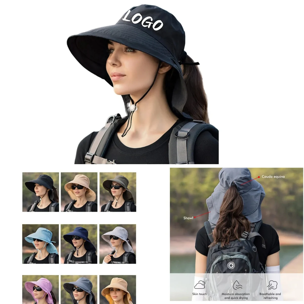 Women Ponytail Sun Hat 1