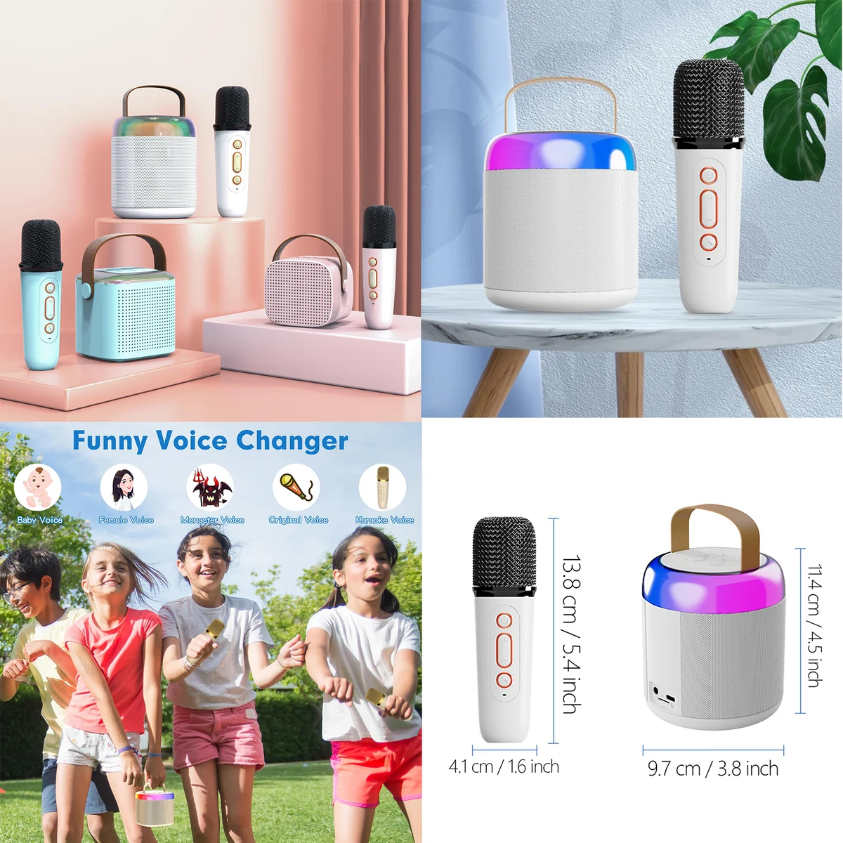 Mini Karaoke Machine Bluetooth Speaker Microphones 1