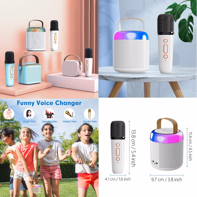 Mini Karaoke Machine Bluetooth Speaker Microphones