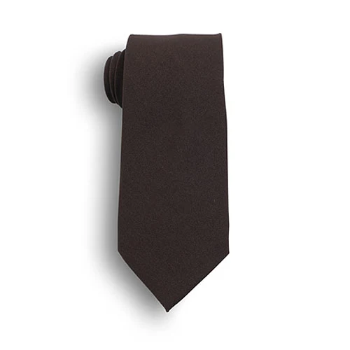 57" Brown Polyester Poplin Uniform Tie 1