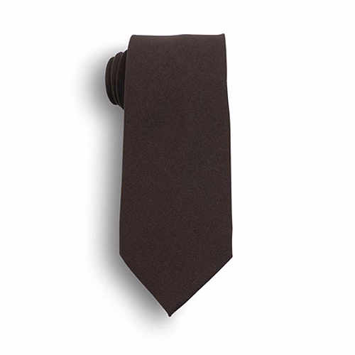 18" Poplin Brown Polyester Clip-On Tie