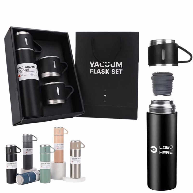 Stainless Steel Vacuum Insulated Bottle Mugs Office Gift Set