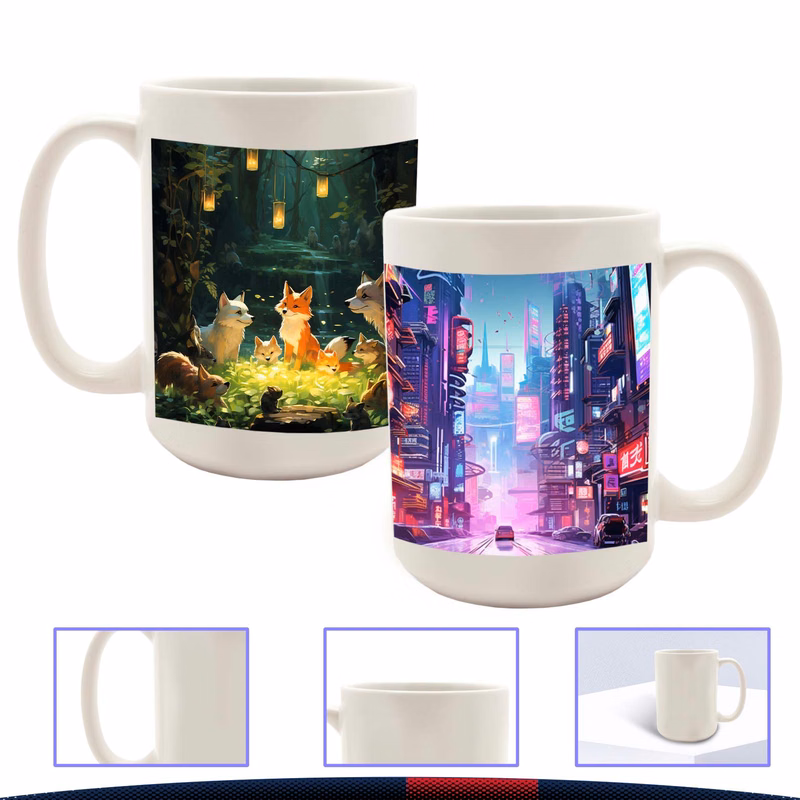 15 oz. Full Color Custom Ceramic Mugs
