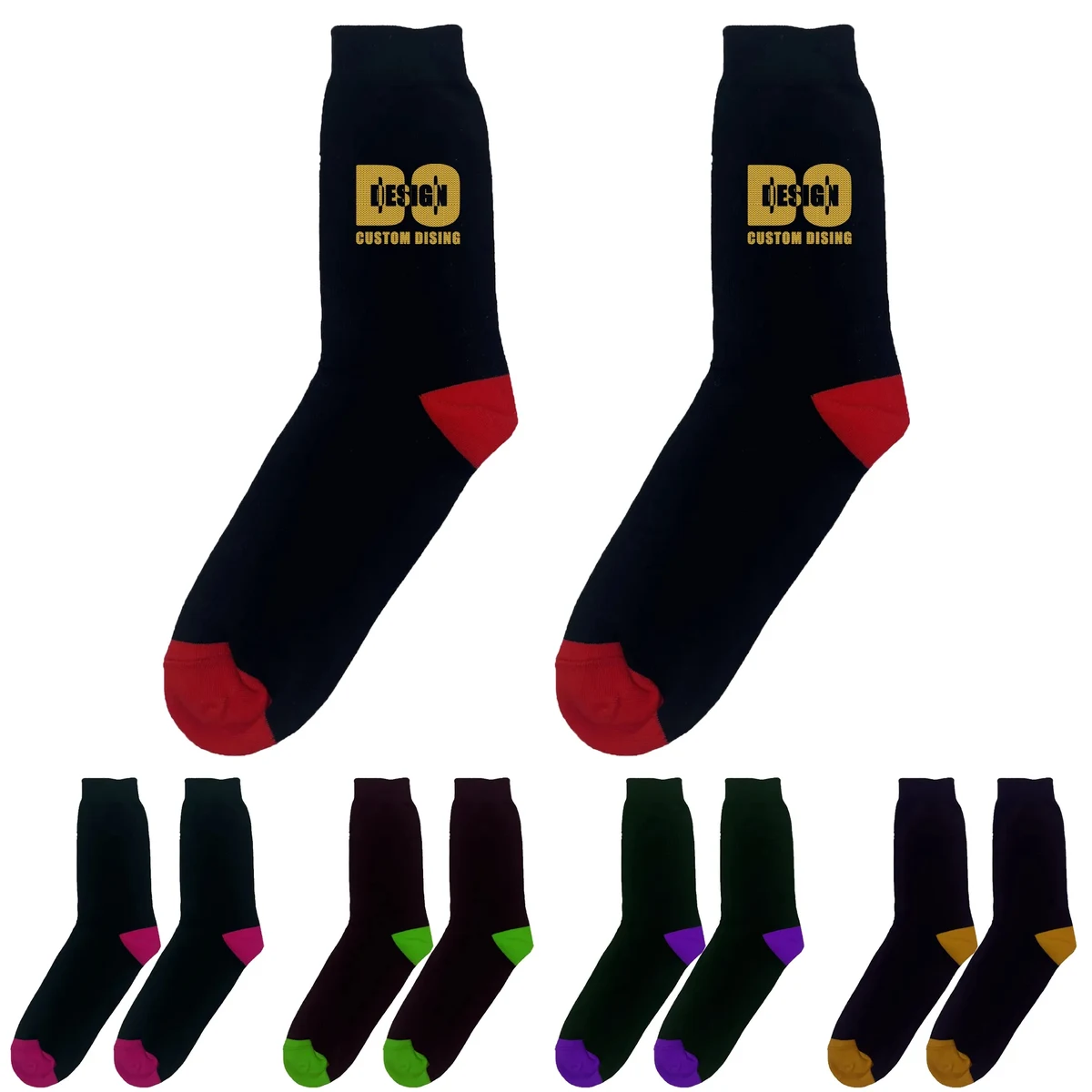 Knit Cotton Dress Socks With All Over Design 1