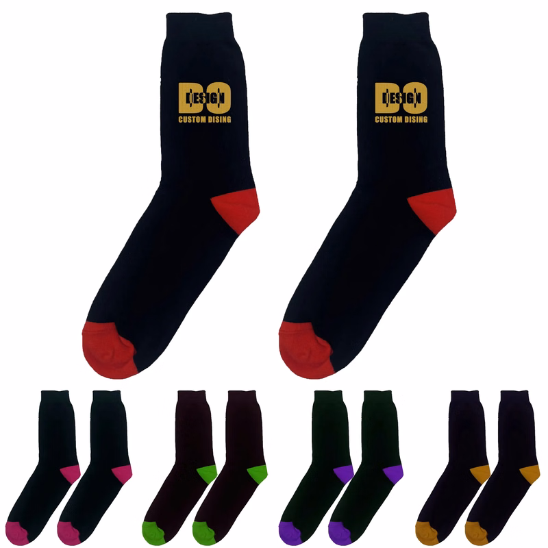 Knit Cotton Dress Socks With All Over Design