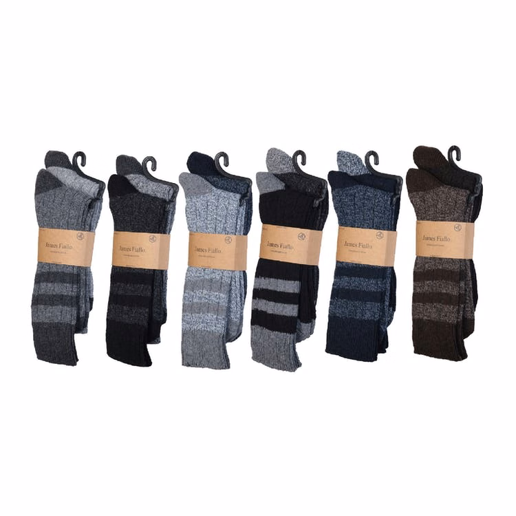 Men's Boot Socks - Assorted Rugby Style Size 10-13 2 Pack