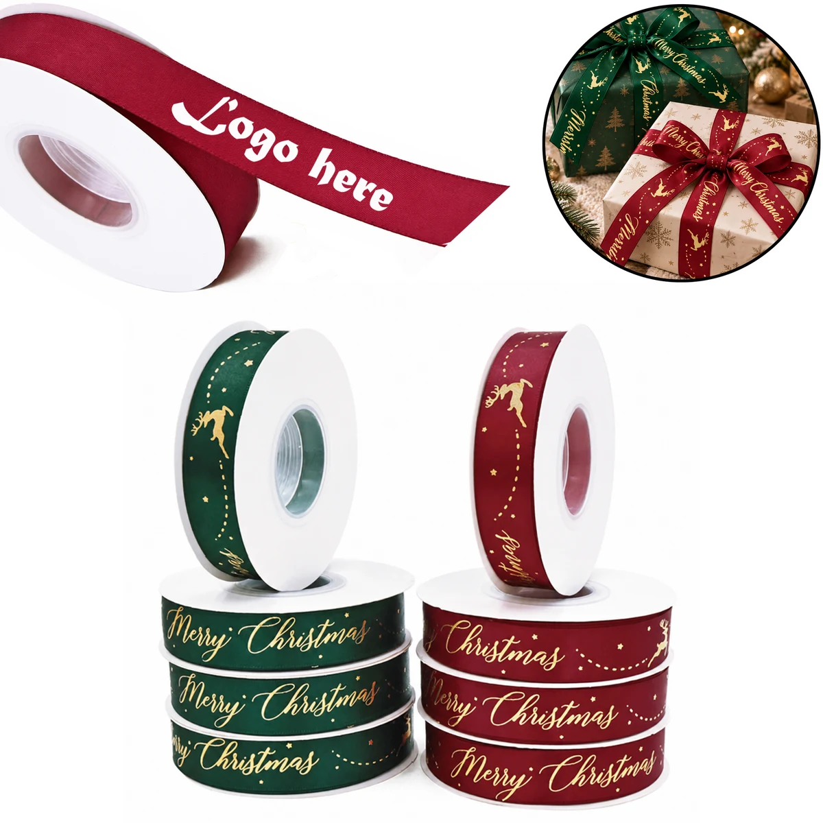 Christmas Tree Decoration Metallic Gift Ribbon 1