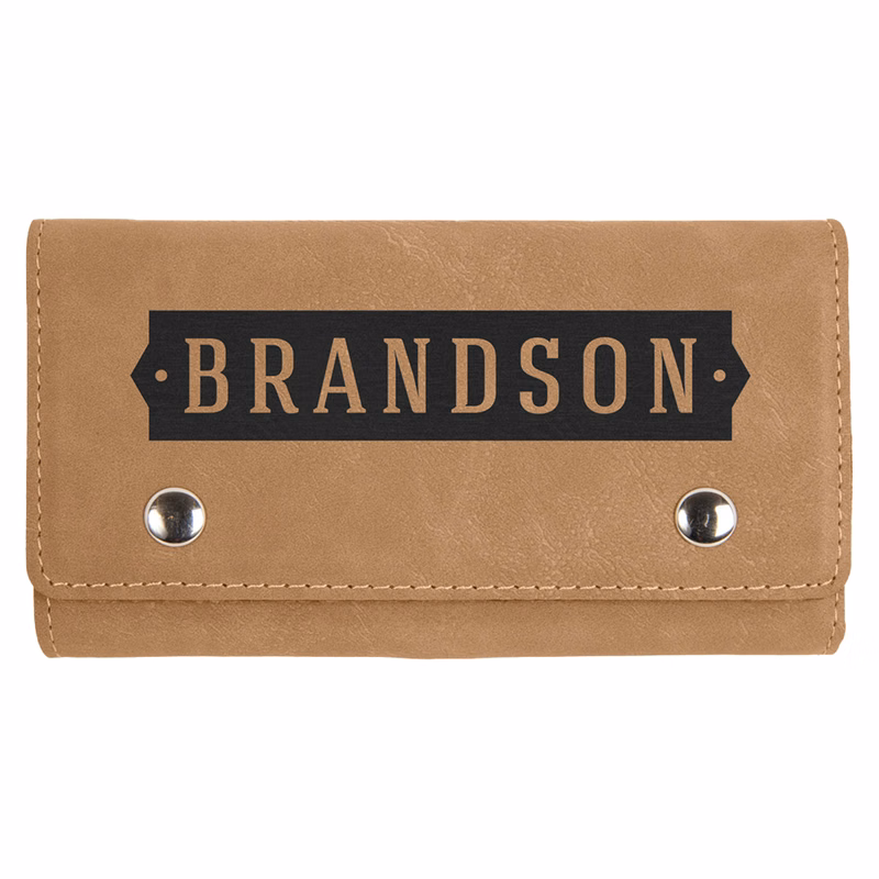 Light Brown Leatherette Card & Dice Set