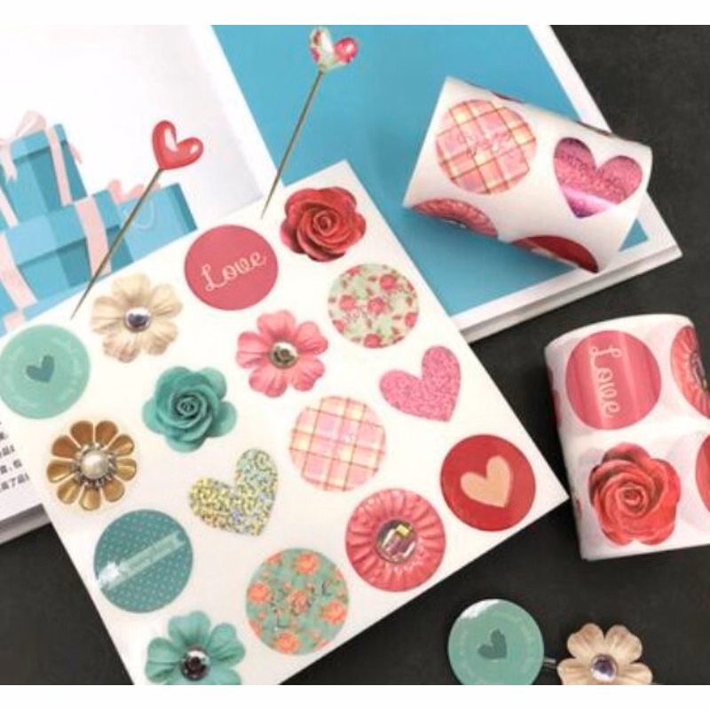 Valentine's Day Heart Roll Stickers