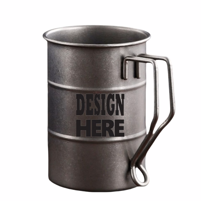 17 oz Vintage Coffee Mugs Stainless Steel Mug With Handle