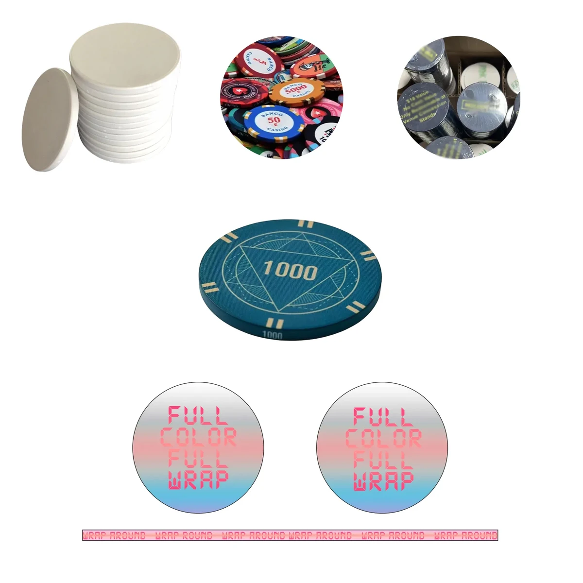 1.5 inches Full Custom Ceramic Poker Chip Token MOQ100 1