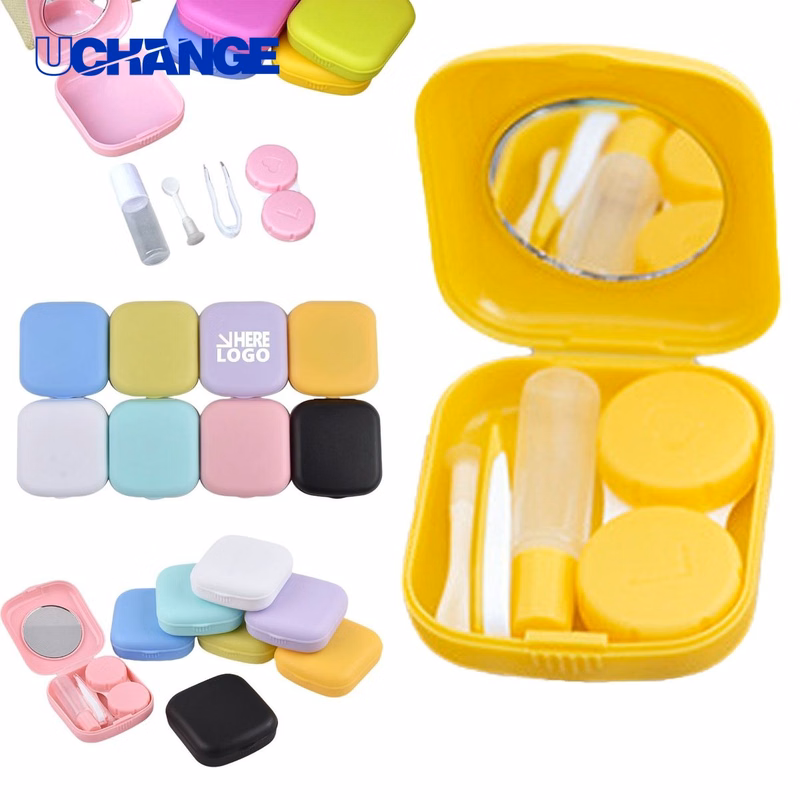 Portable Contact Lens Case Kit with Mirror