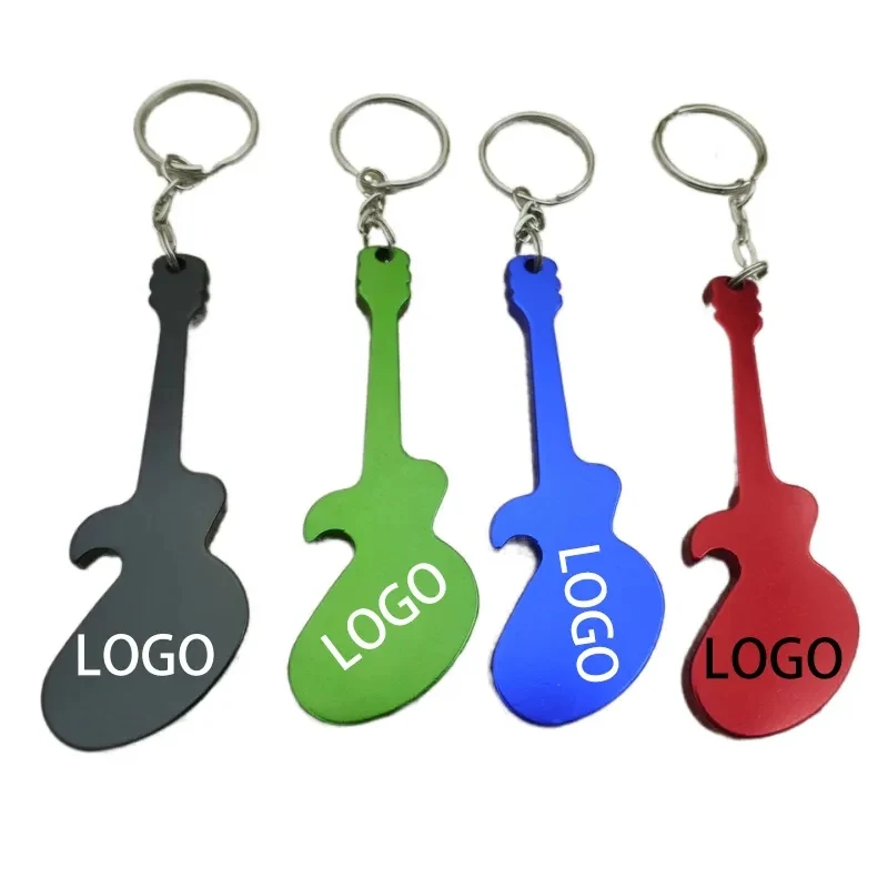 Guitar Shaped Bottle Opener Keychain 1