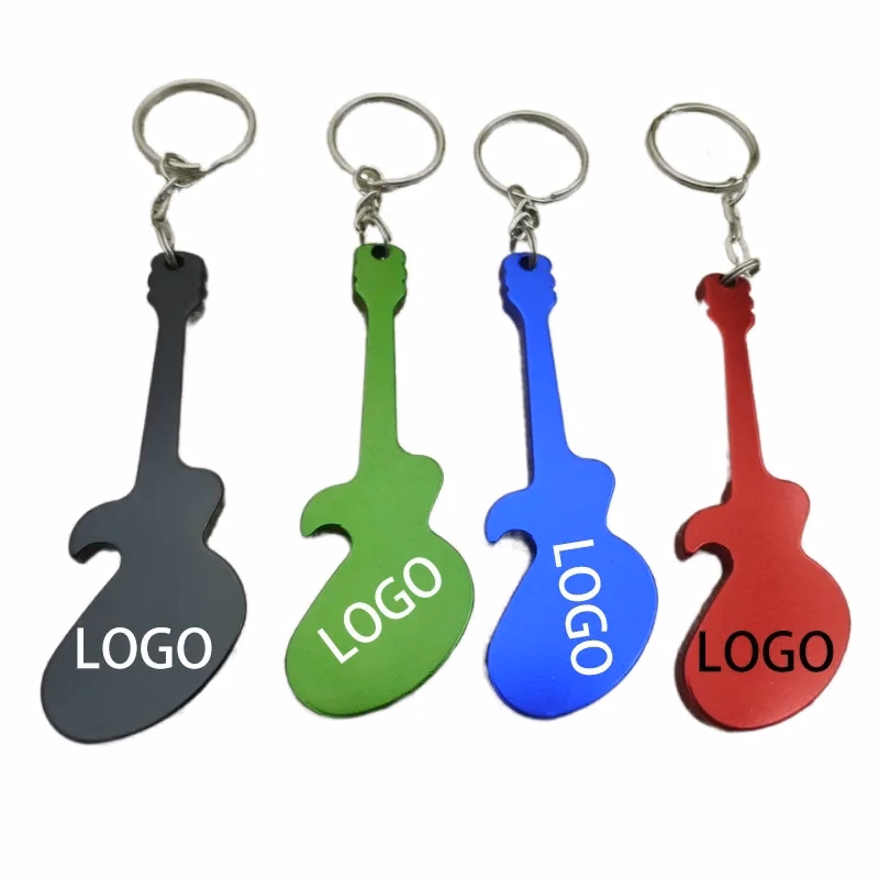 Guitar Shaped Bottle Opener Keychain