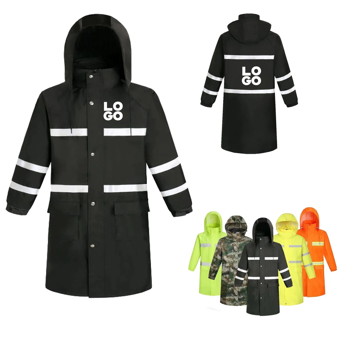 Reflective Adult Waterproof Long Raincoat 1