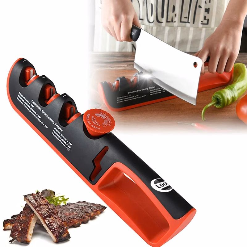 4-in-1 Manual Knife Sharpener with Adjustable Angle Knob