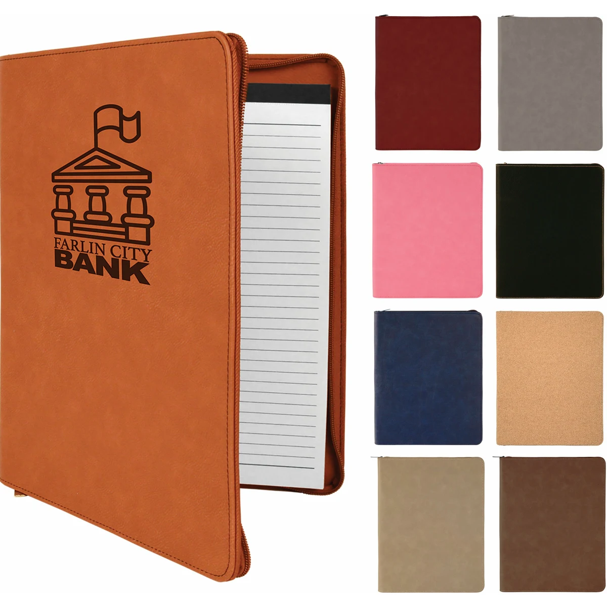 9 1/2" x 12" Zipper Portfolio with Notepad 1