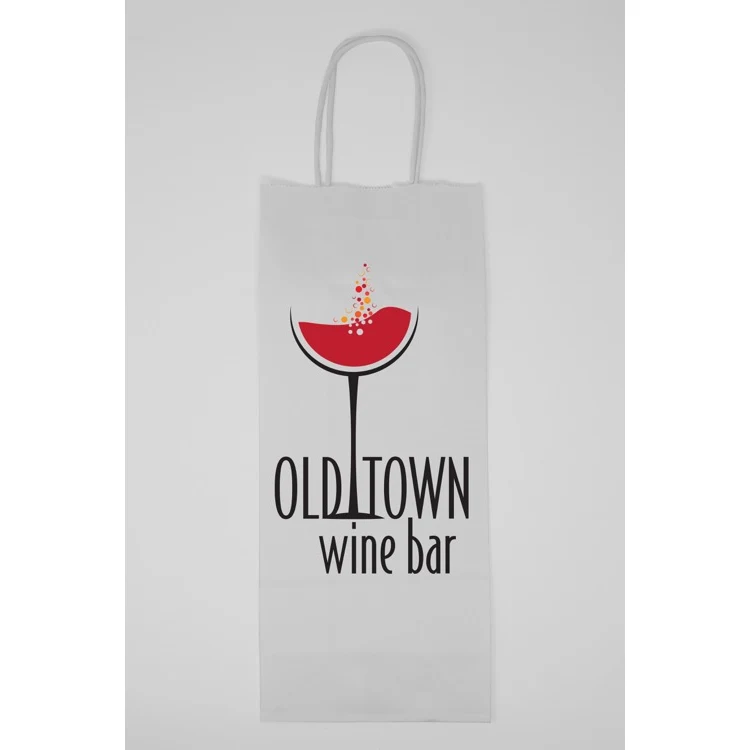 Full Color 1-Sided White Handle Shopper Bag (5.5" X 13" X 3.25") 1