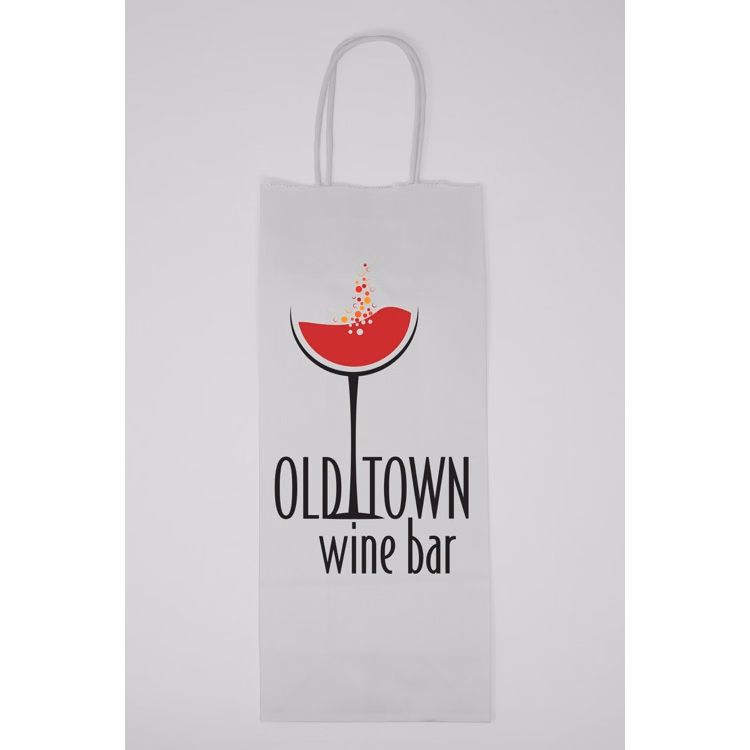 Full Color 1-Sided White Handle Shopper Bag (5.5" X 13" X 3.25")