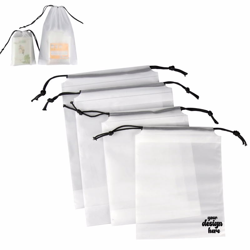 Clear Shoes Storage Pouch w/ Cotton Draw Strings