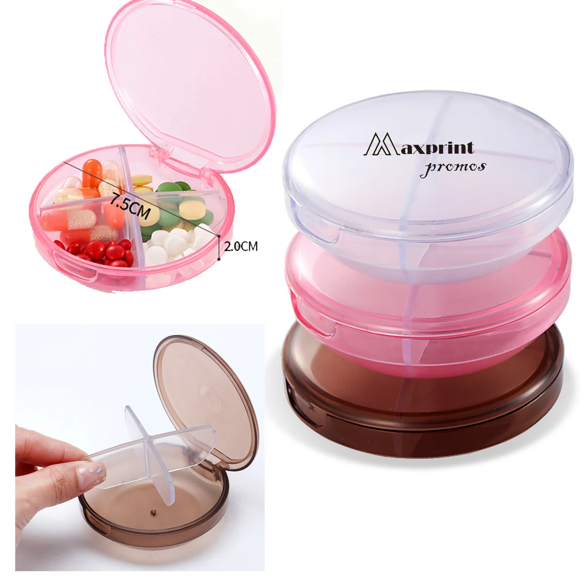 Transparent Mini 4-Cell Pill Box 1