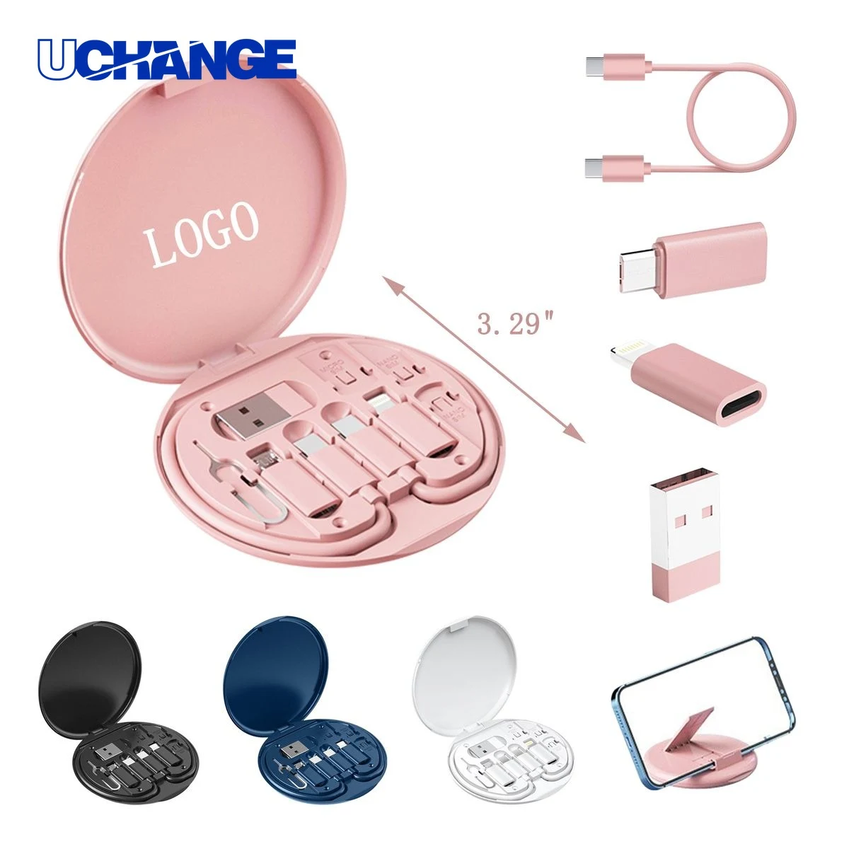 Round Adapter Storage Charging Cable Kit 1