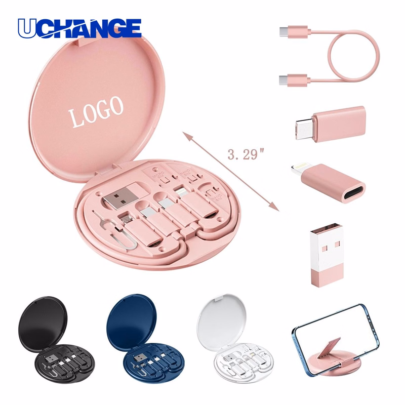Round Adapter Storage Charging Cable Kit