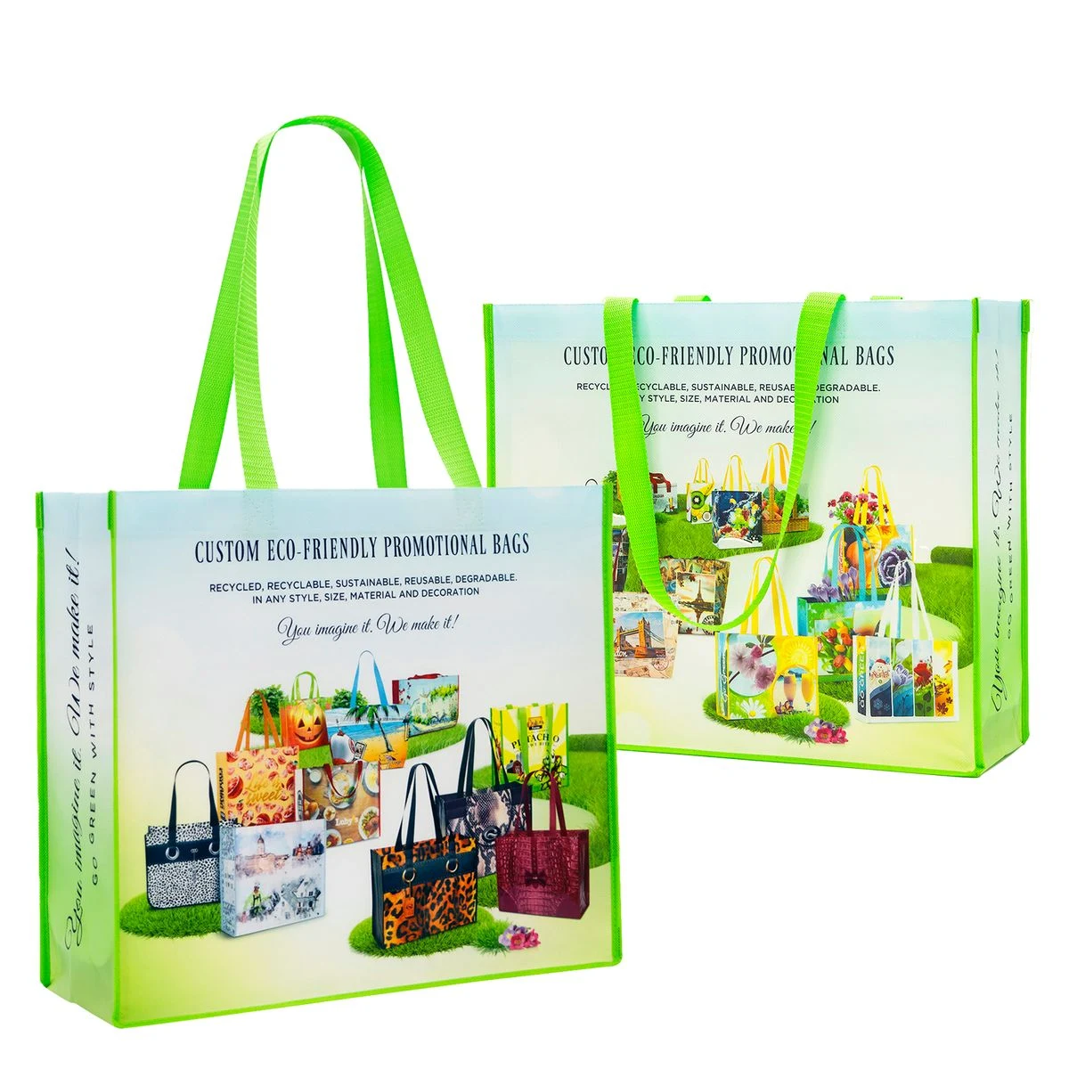Premium Grade 135g Laminated Non-Woven Reusable Shopping Tote Bag 16"x14"x6" 1