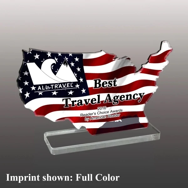 America (USA) Shaped Acrylic Award - Full Color 1