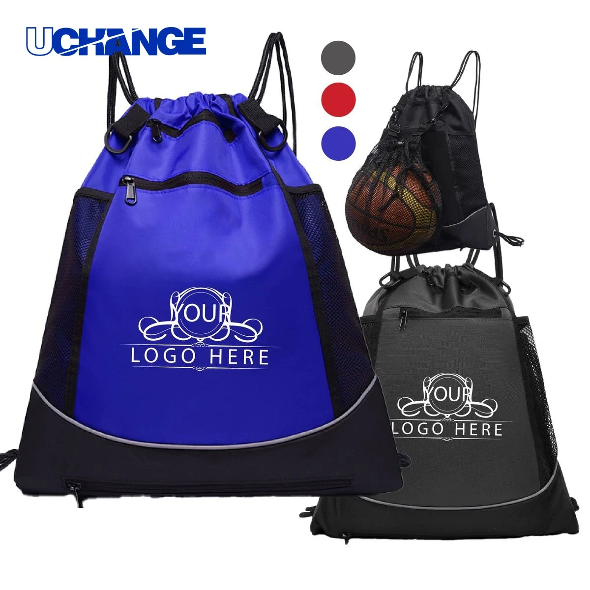 Basketball Drawstring Sports Backpack 1