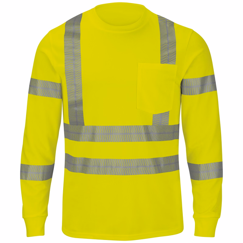 Red Kap® Long Sleeve Hi-Visibility T-Shirt, Type R Class 3