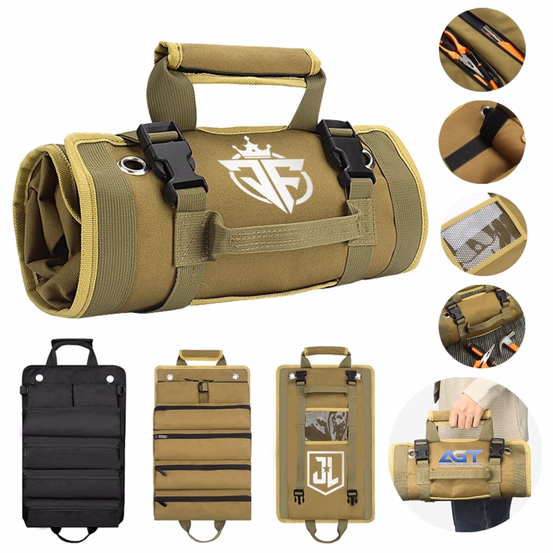 Heavy Duty Roll Up Tool Bag Organizer with 6 Tool Pouches