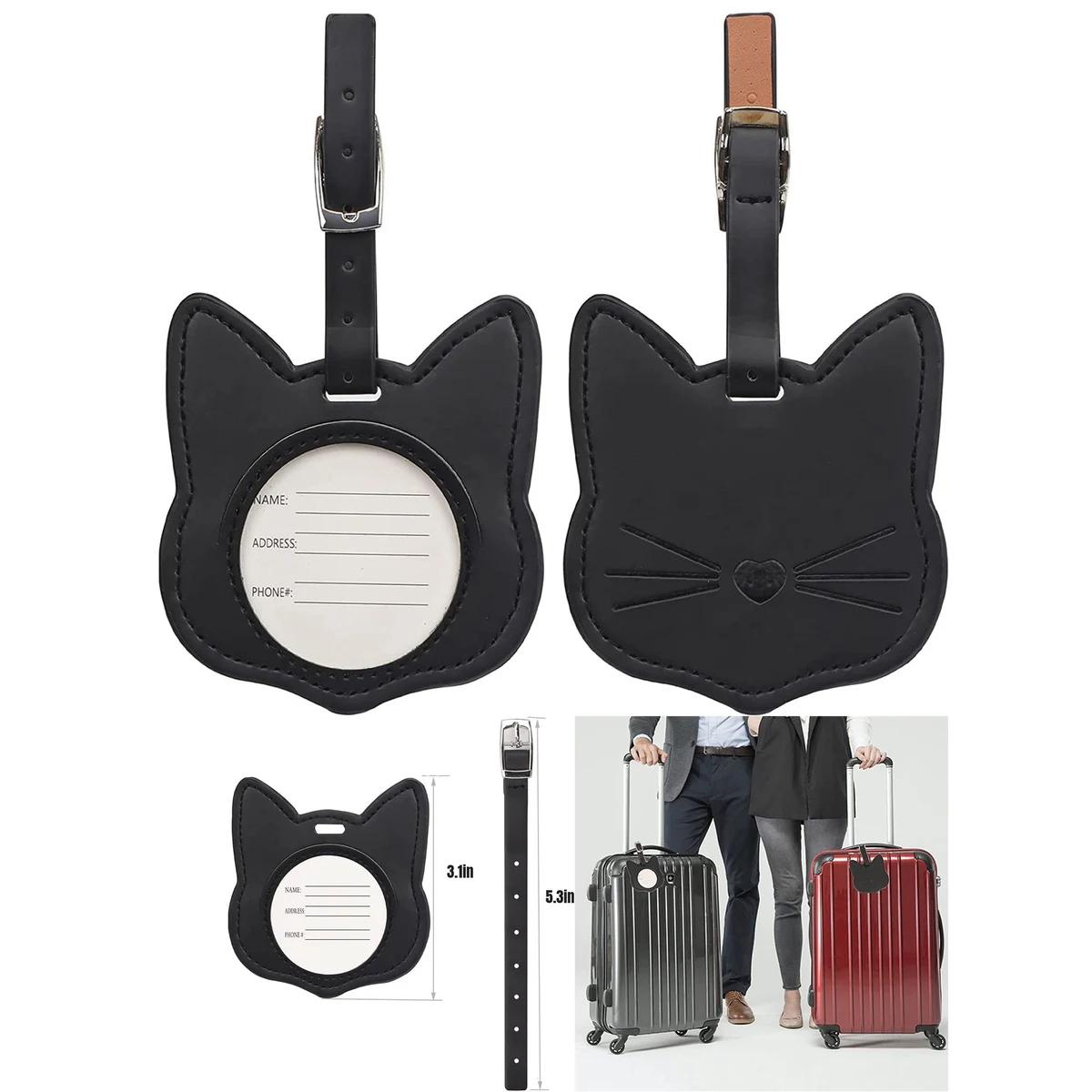Premium PU Leahter Cat Luggage Tag 1