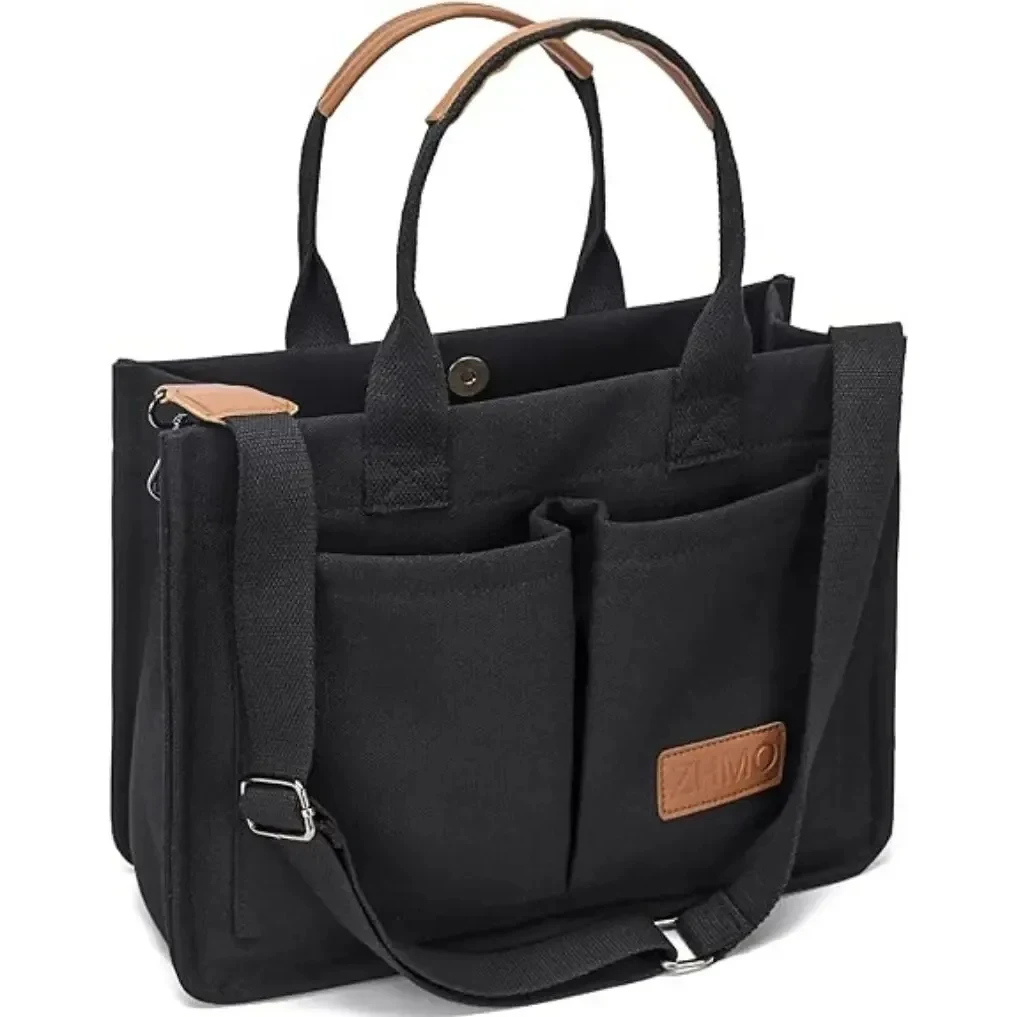 Custom Large Multi Pocket Tote, custom tote bag with logo imprint 1