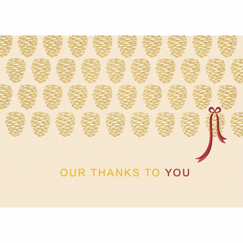 Golden Thanks Holiday Cards
