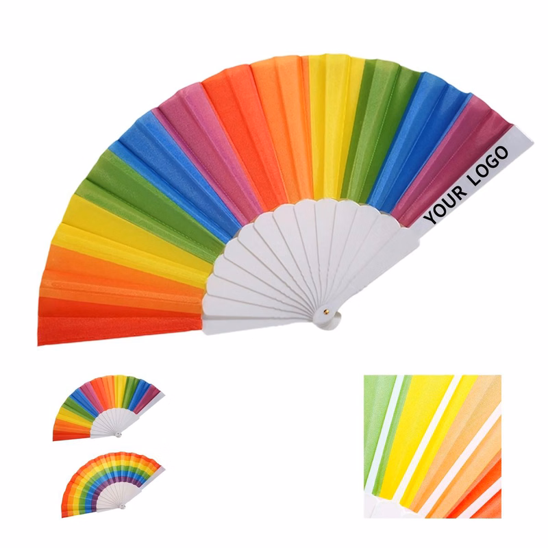 Rainbow Folding Fan for Events and Parties