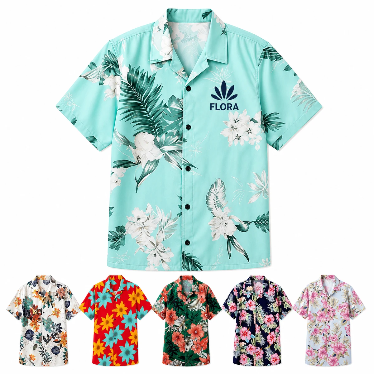 Polyester Floral Vacation Camp Shirt 1