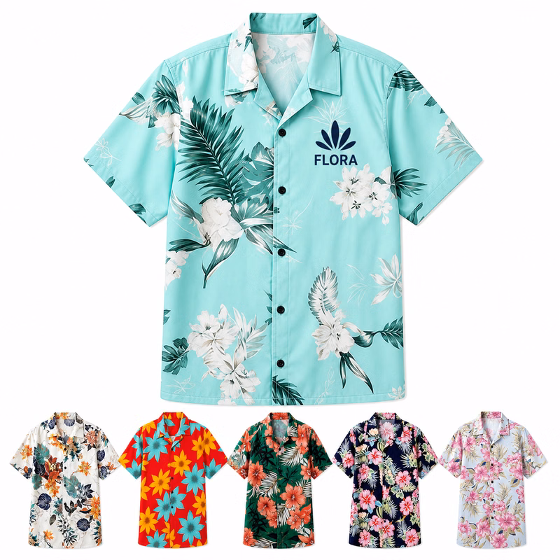 Polyester Floral Vacation Camp Shirt