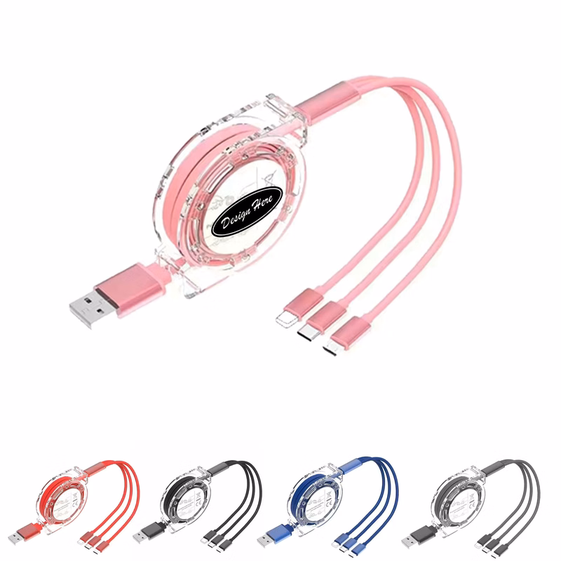 Reinforced 3-in-1 USB Charging Cable for Multiple Devices