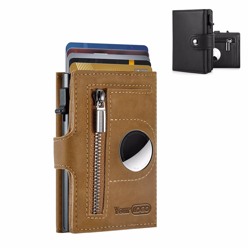 Genuine leather RFID anti-theft card holder